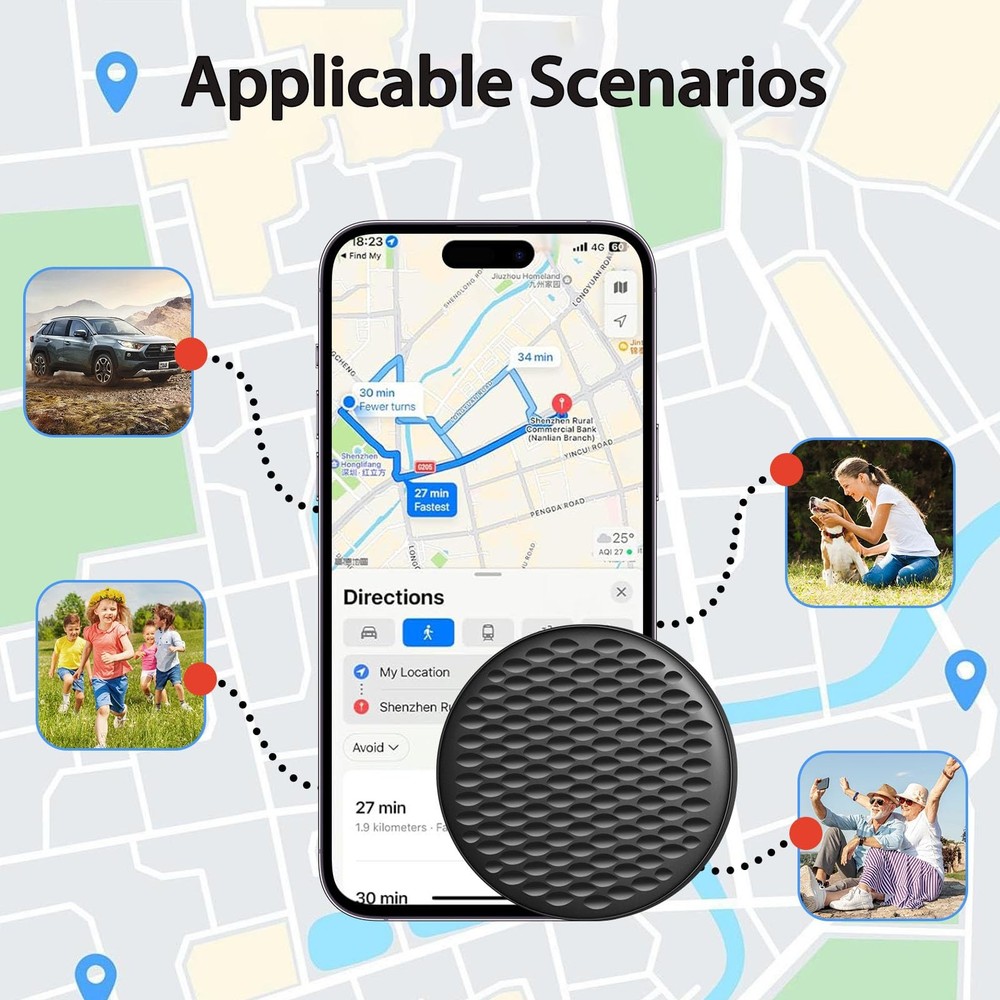 Air Tracker Tags-4 Pack for Apple Find My (iOS Only), Bluetooth Tracker Smart...
