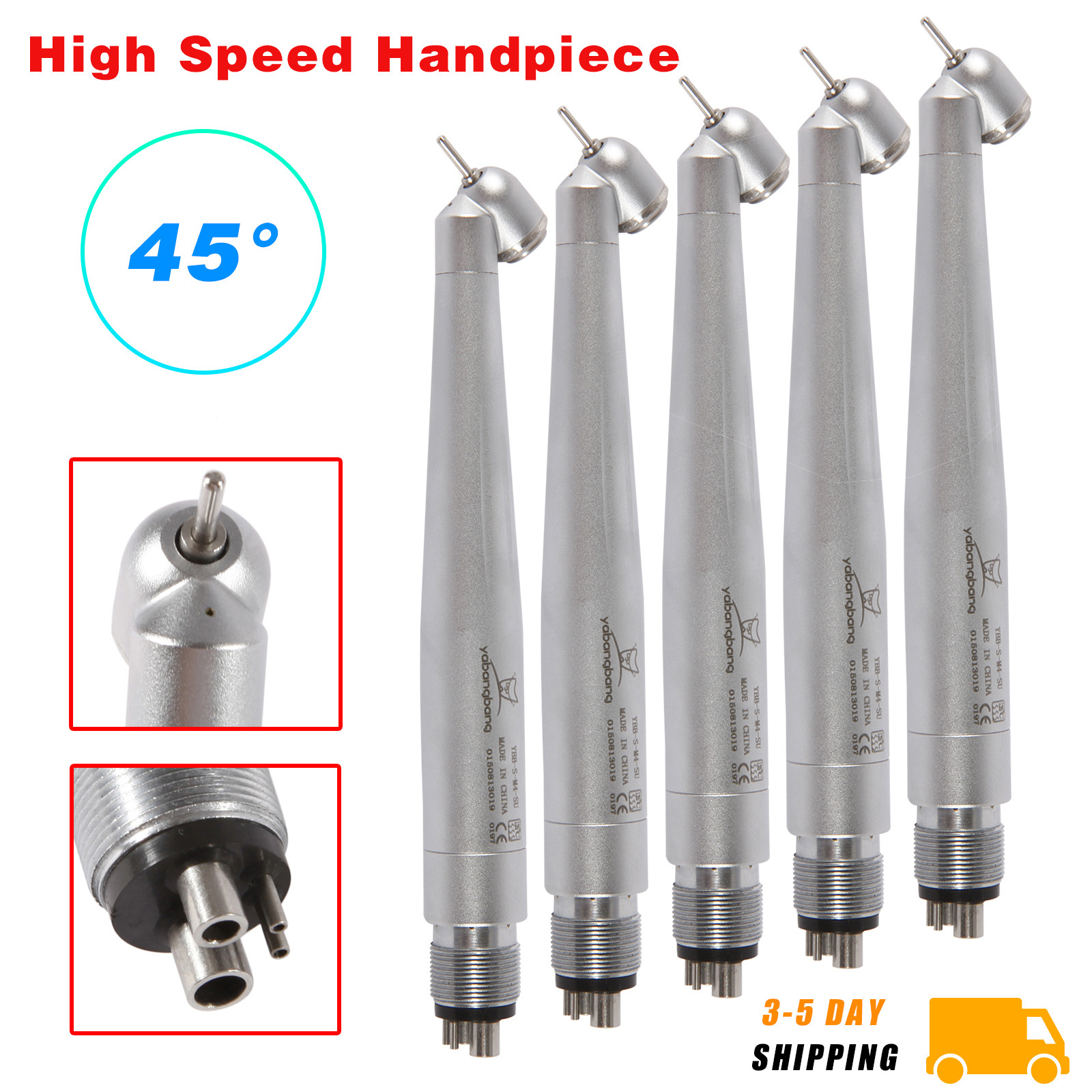USA 5 fit NSK Dental 45 Degree Surgical High Speed Handpiece Air Turbine 4 Hole