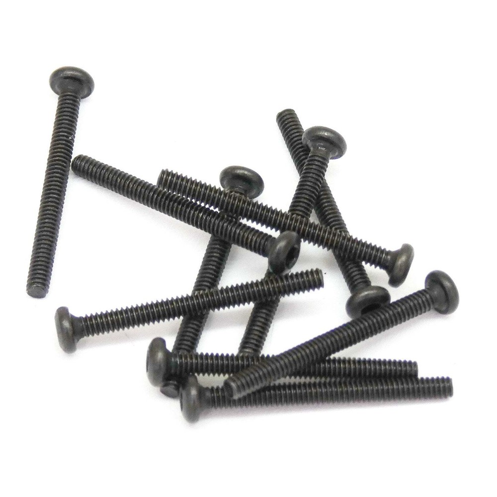 50pcs M2x20mm Button Head Hex Machine Screw Black Oxide
