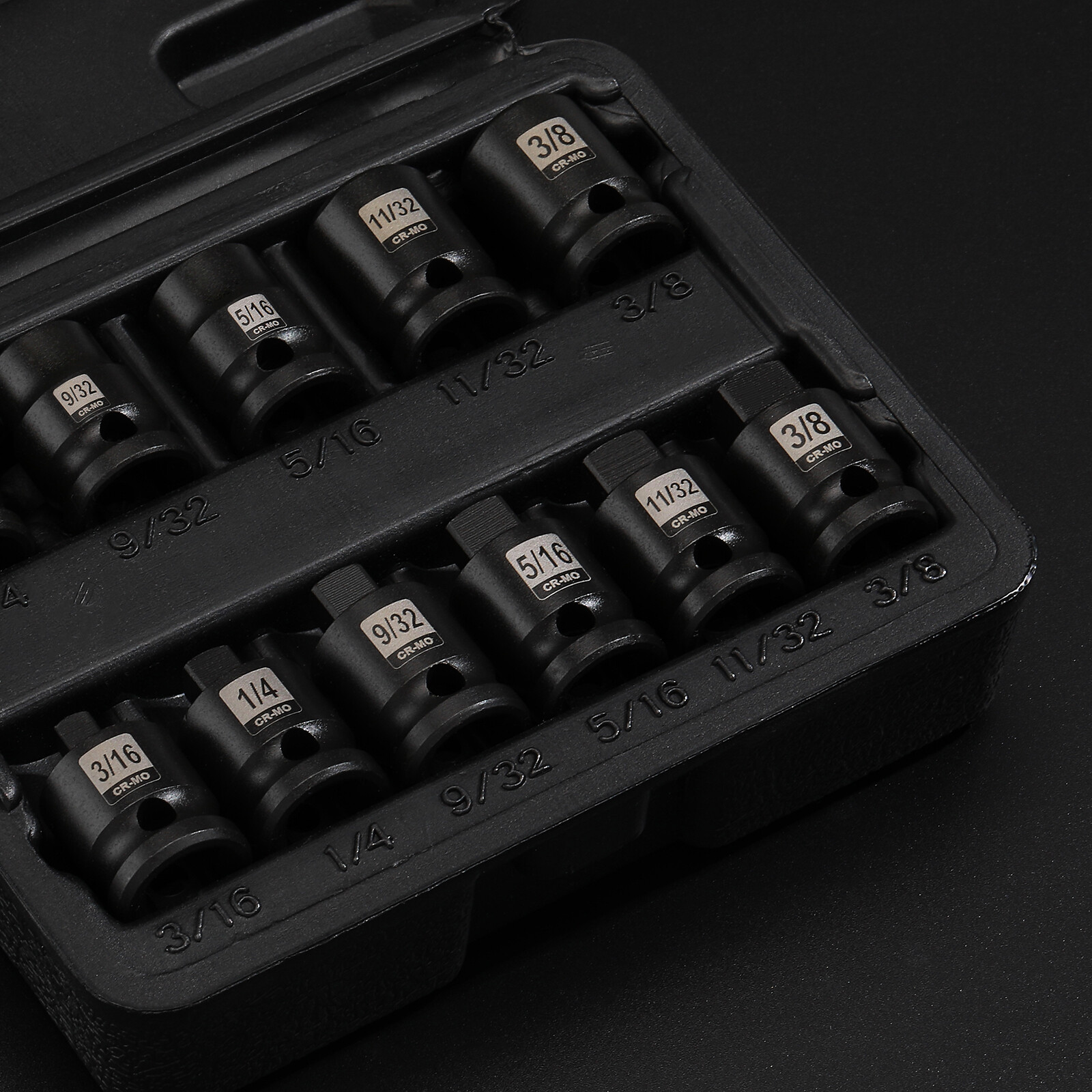 11PCS 3/8" Drive Pipe Plug Socekt Set SAE CR-MO Tapered Male Square Drive