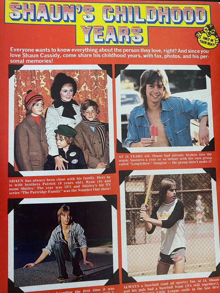 Shaun Cassidy, Full Page Vintage Clipping