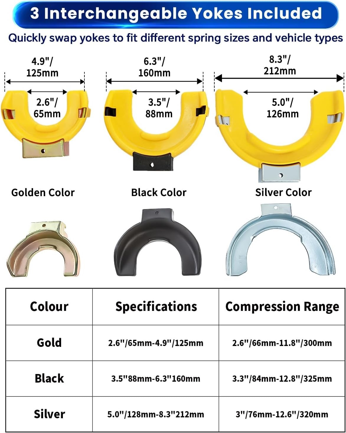 Macpherson Strut Spring Compressor Kit Interchangeable Fork Coil Extractor Tool
