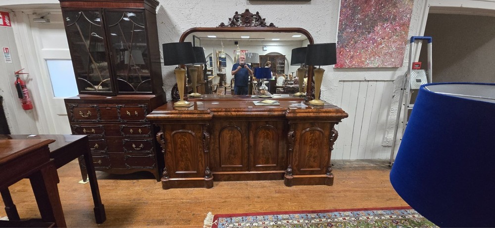 victorian mahogany inverted sideboard
