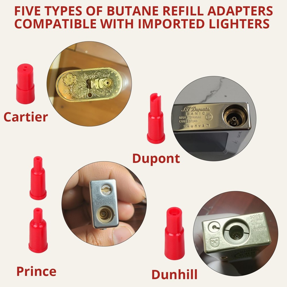 Butane Tank Adapter 3Sets Butane Nozzle Tips Lighter and Torch Refill or Release
