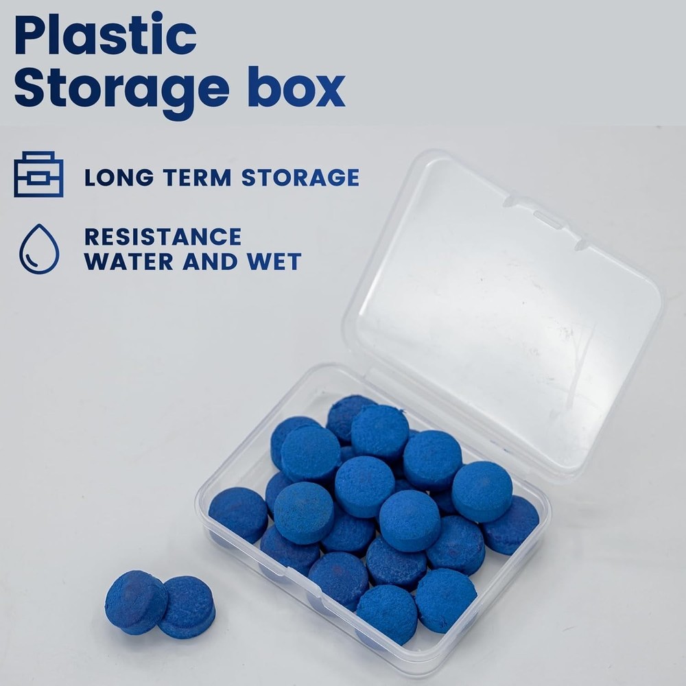 Pool Cue Tips Kit 25 Pcs 13mm Leather Replacement & Storage Box
