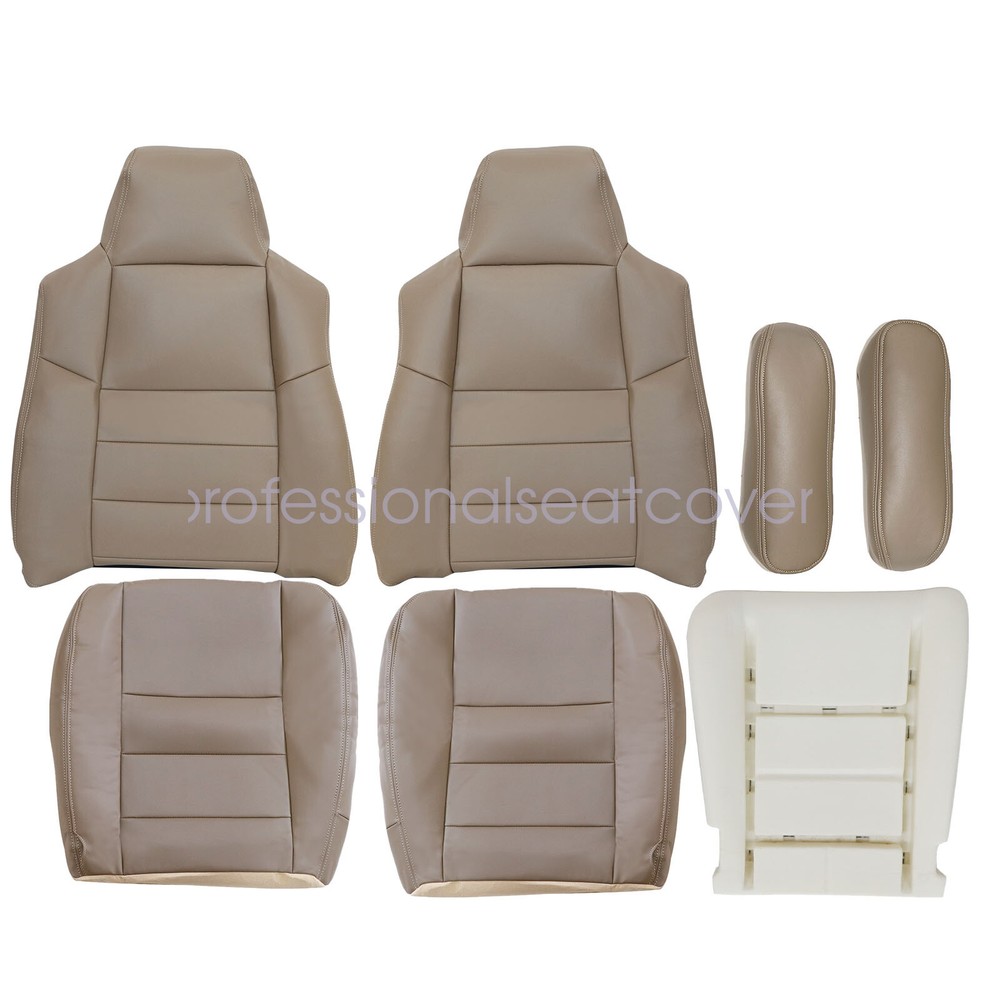 7 x For 2002-2005 Ford Excursion Front Both Side Leather Cover Tan & Driver Foam