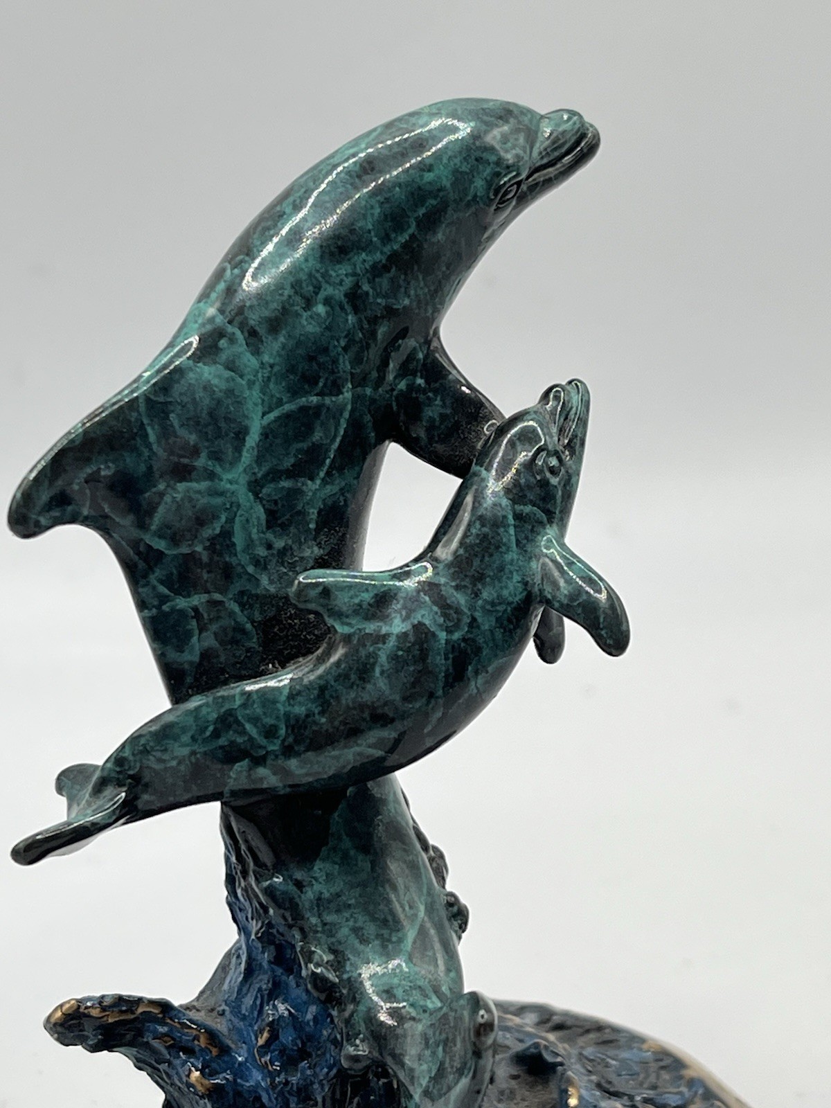 Joseph Francis Quillan "Babies Breath" Bronze Dolphin Sculpture Signed Ltd Ed