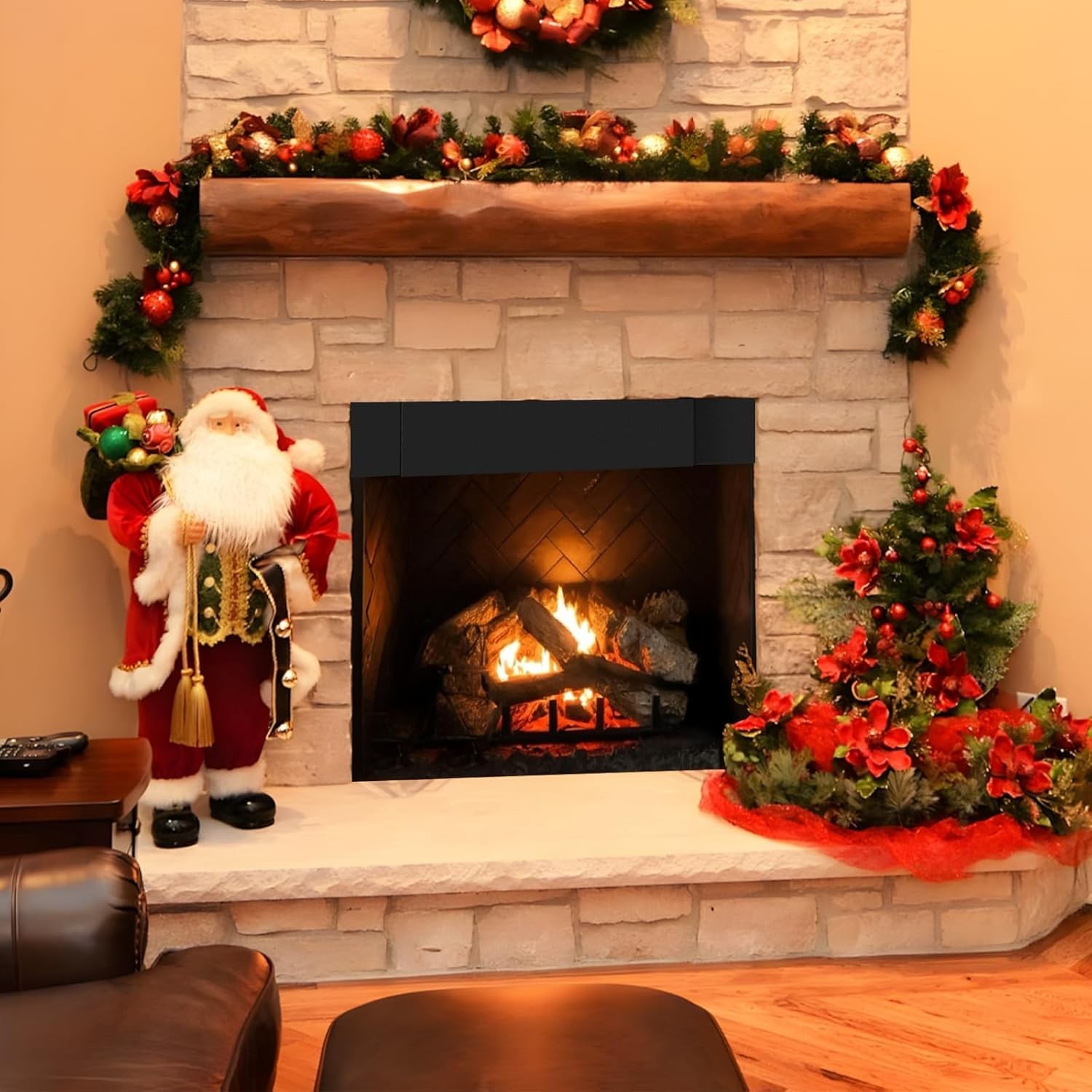 Adjustable Fireplace Smoke Guard, Fireplace Hood Heat Deflector 6 inches