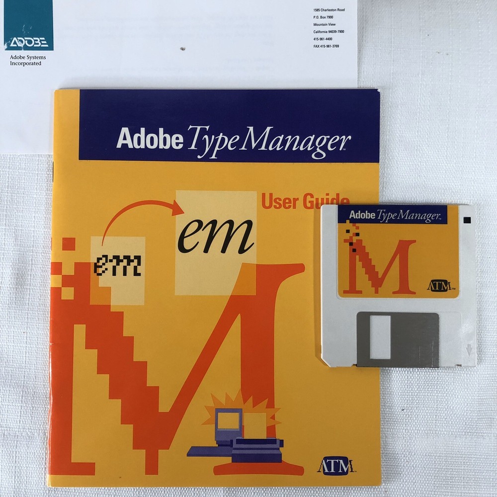 Adobe Type Manager for MAC Floppy Disc & User Guide