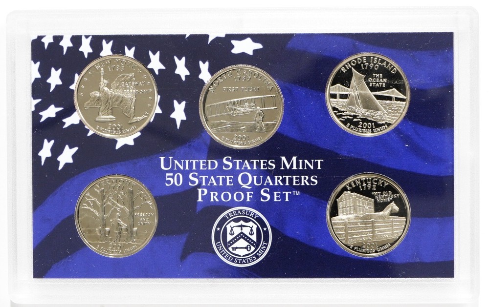 2001 State Quarter Proof Set w/ Box & COA
