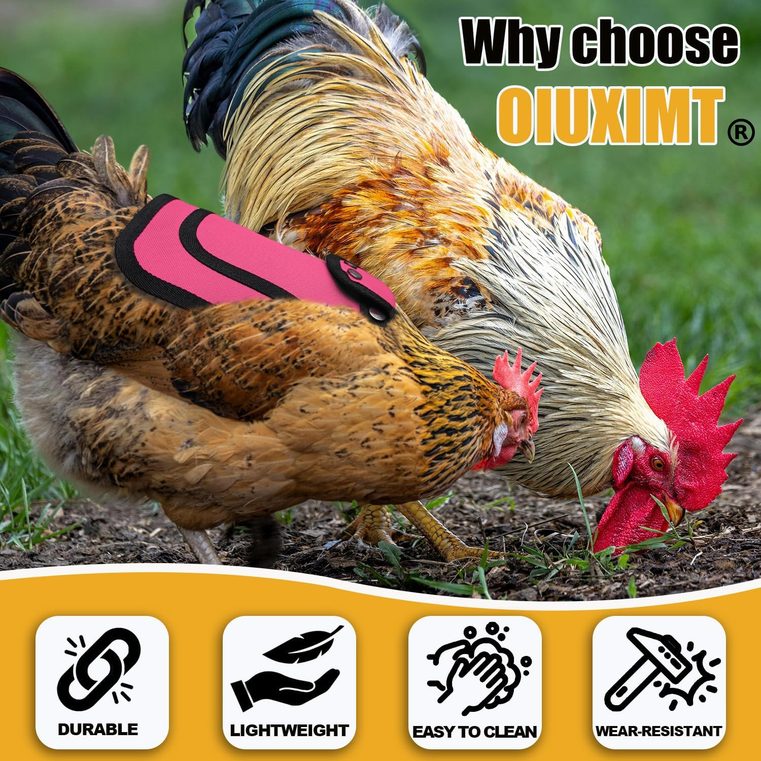 6 PCS Chicken Saddle for Hens, Chicken Aprons for Hens with Adjustable Strap, He