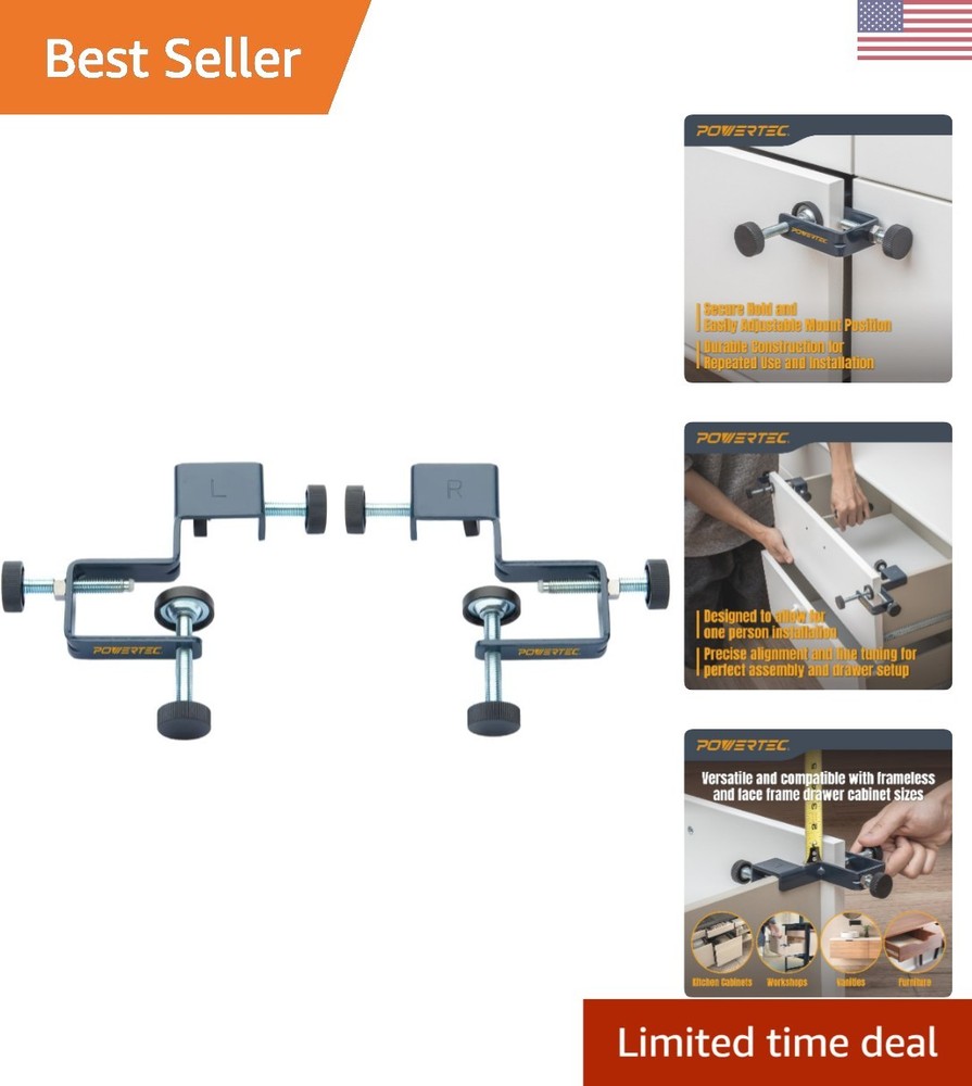 Heavy-Duty Cabinet Face Clamp Set for Accurate Drawer Front Alignment - 2 Pack