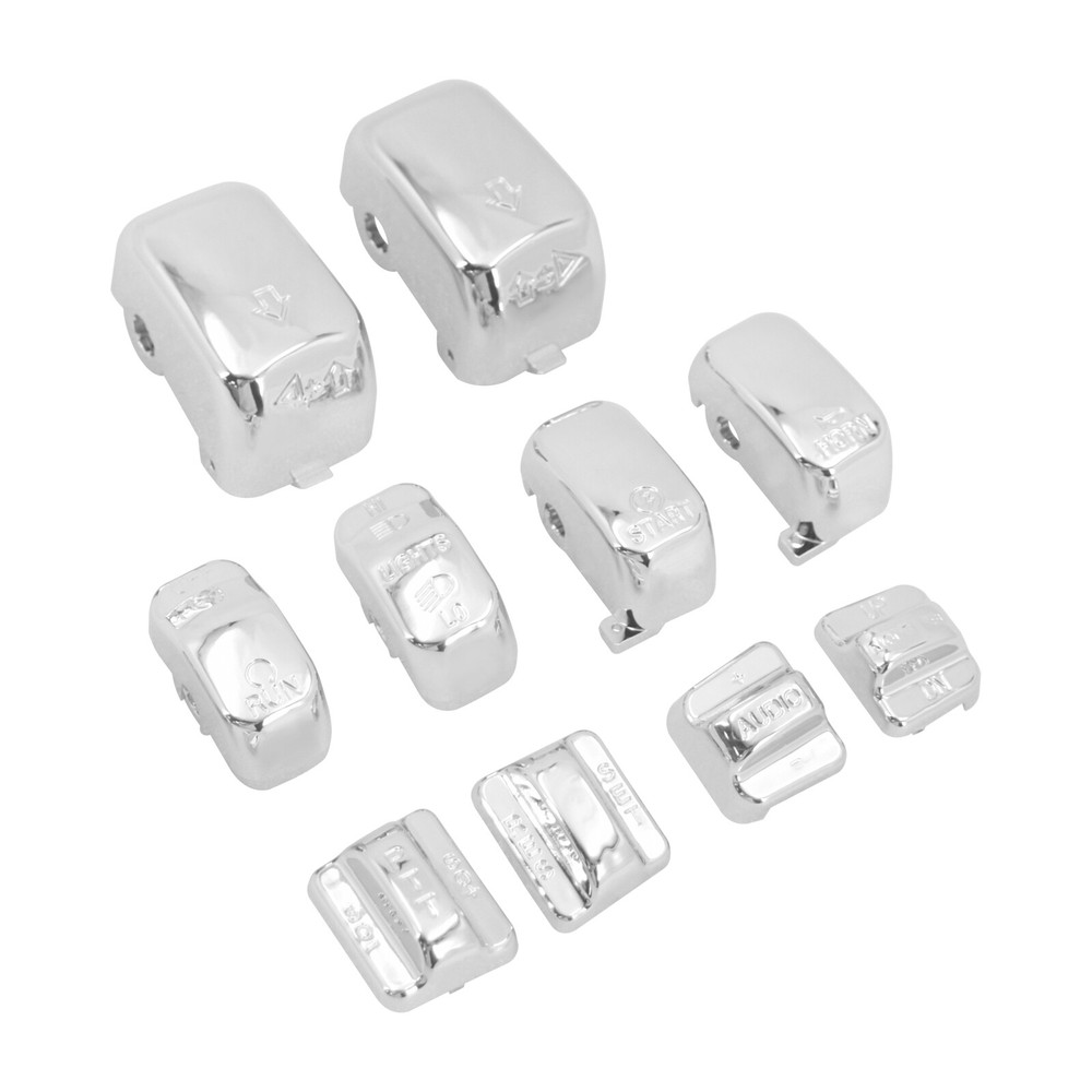 10x Replacement Switch Button Chrome Cap For Harley Touring Softail Dyna 96-2013