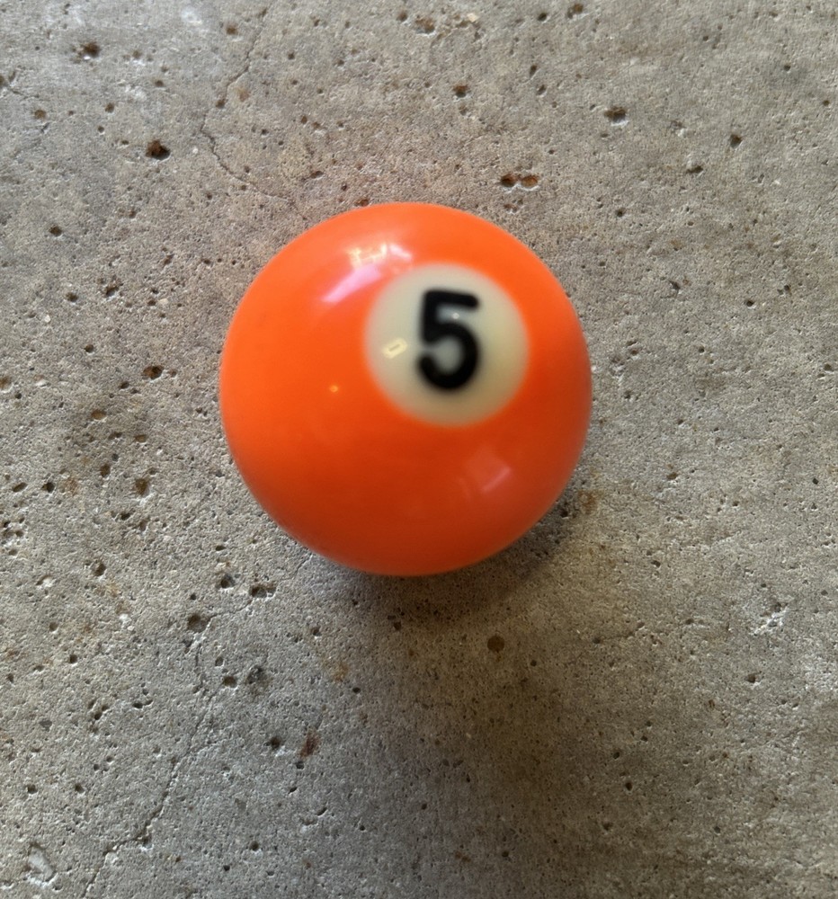 Replacement Mini Billiard Pool Ball 1.5" Ball Number #5 Solid Orange Miniature