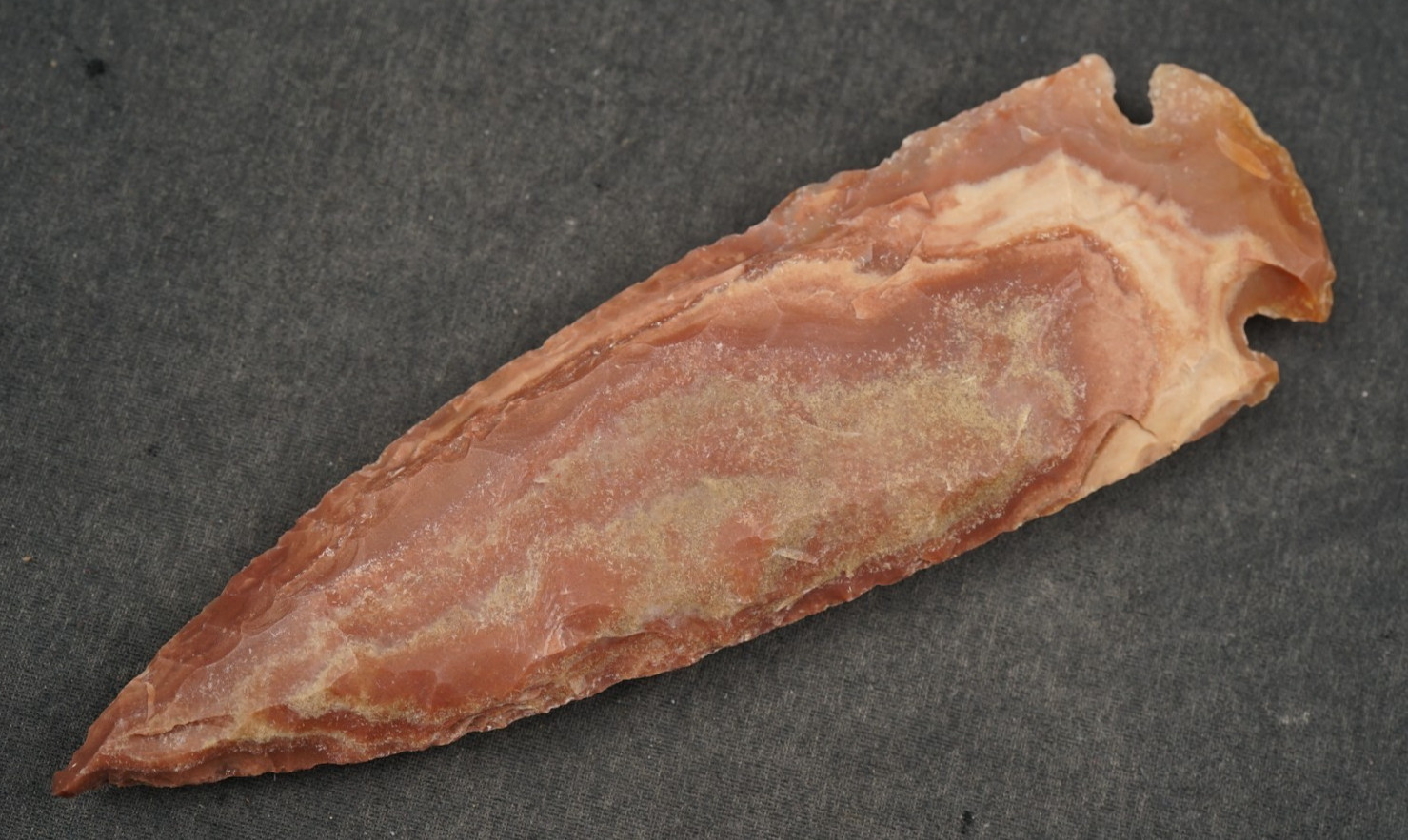 Layered Color 4.8" Flint Spearhead Point Knife Blade Arrowhead I-575