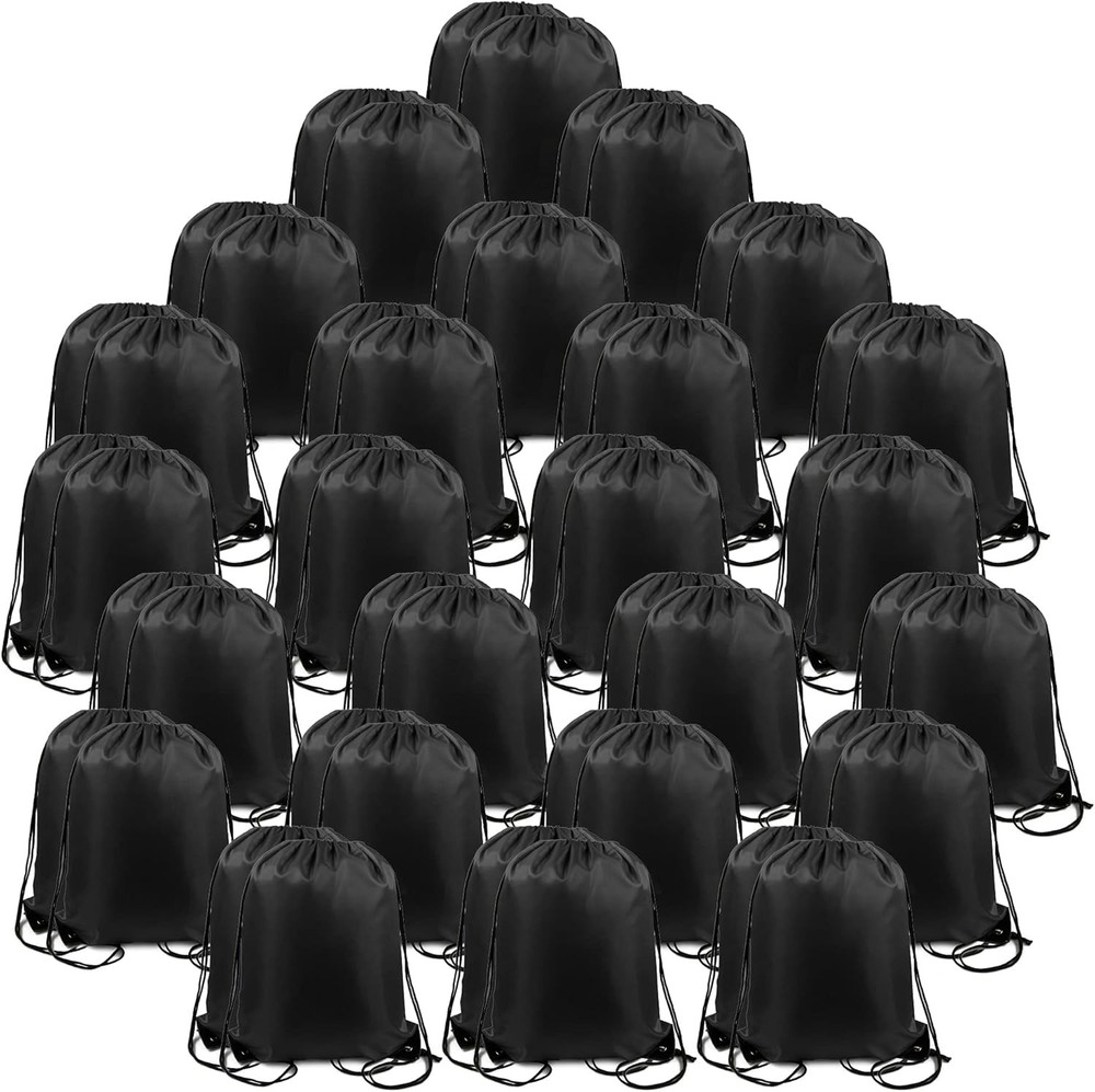 BeeGreen Drawstring Backpack Bags 20,30,50 Packs Reflective String Black