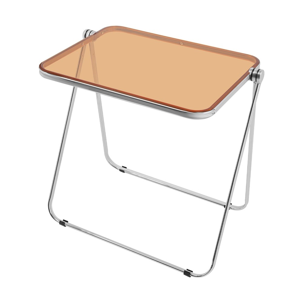Clear Foldable Side Table Tiny Desk For Home Office Small Indoor Computer Desk