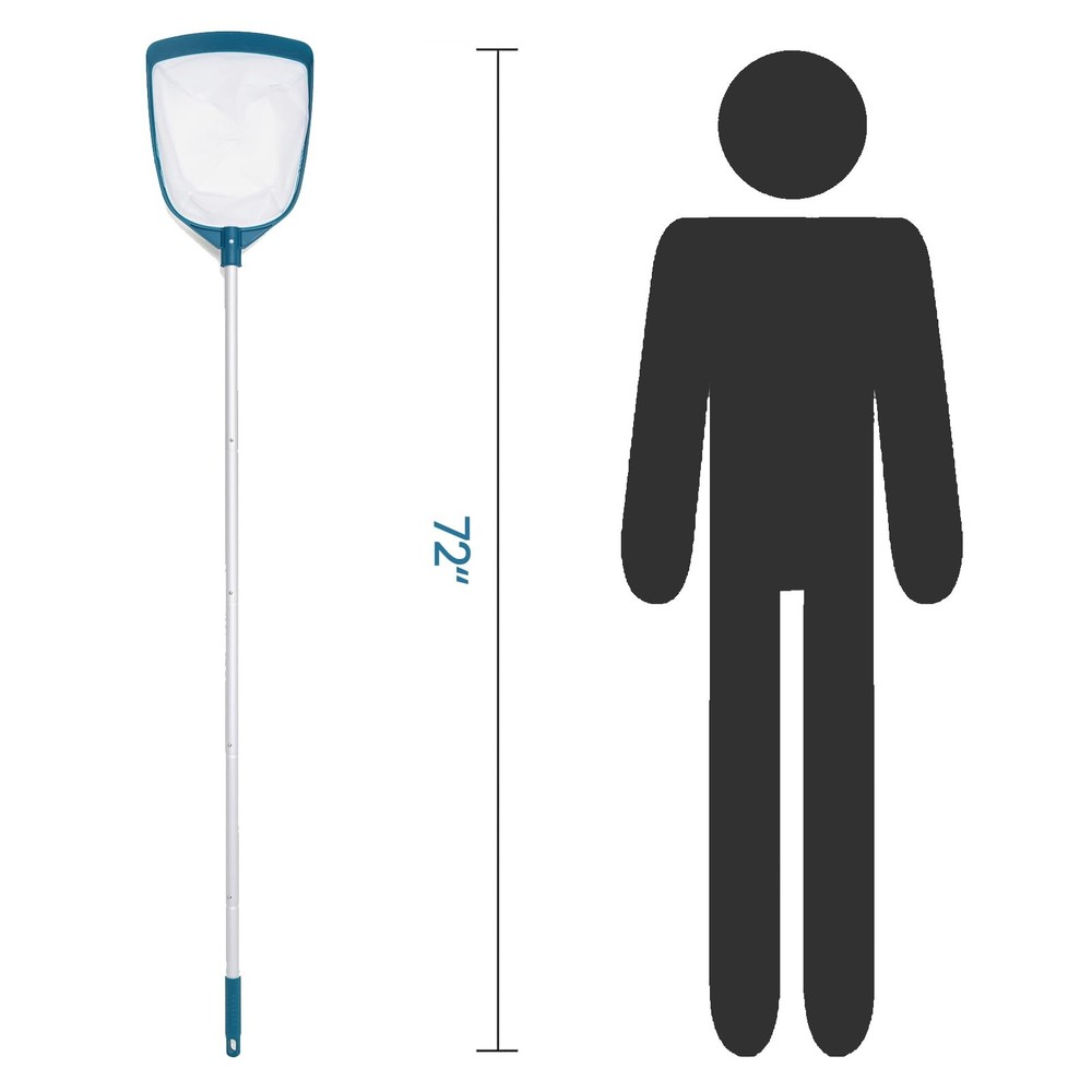 Pool Leaf Net Skimmer Rake with Adjustable Aluminum Pole Mesh