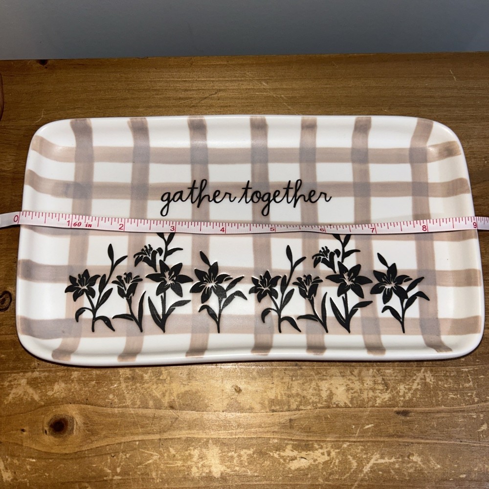 Rae Dunn Gather Together Ceramic Tray Plate