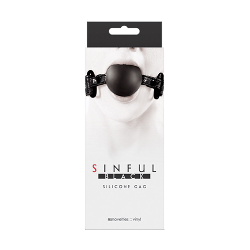 Sinful Soft Silicone Gag Black Phthalate Free Solid Gag