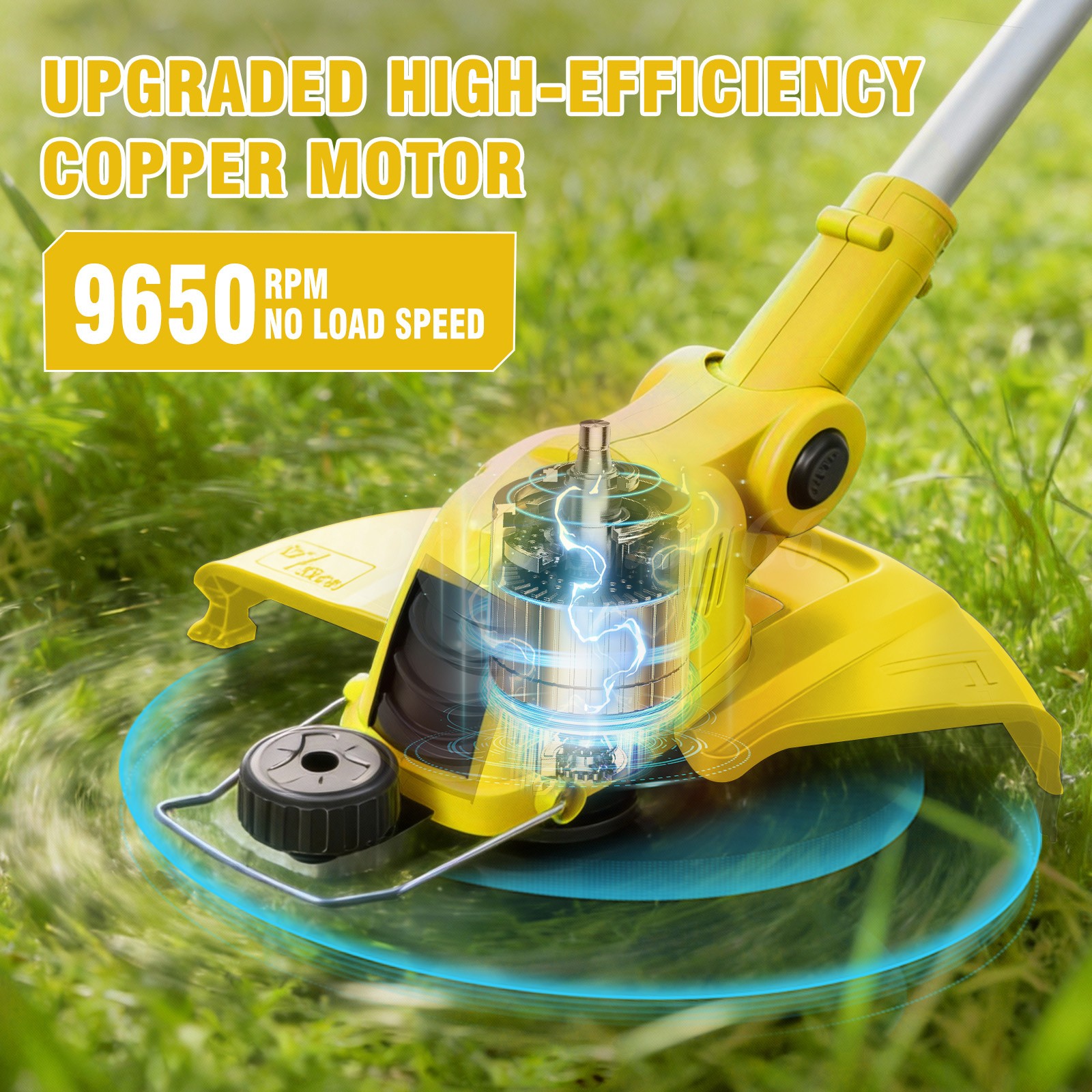 2-IN-1 Electric Cordless Grass String Trimmer Lawn Edger Weed Wacker Cutter USA