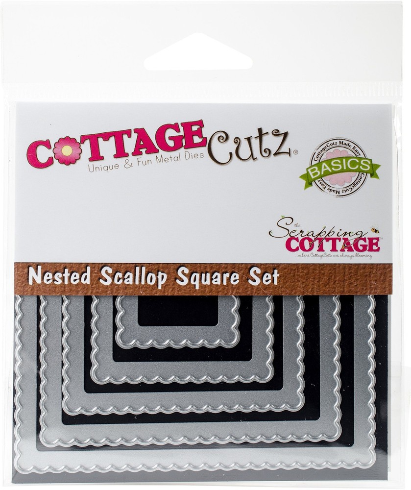 CottageCutz CCB-052 Nested Dies 5/Pkg-Scallop Square NIP