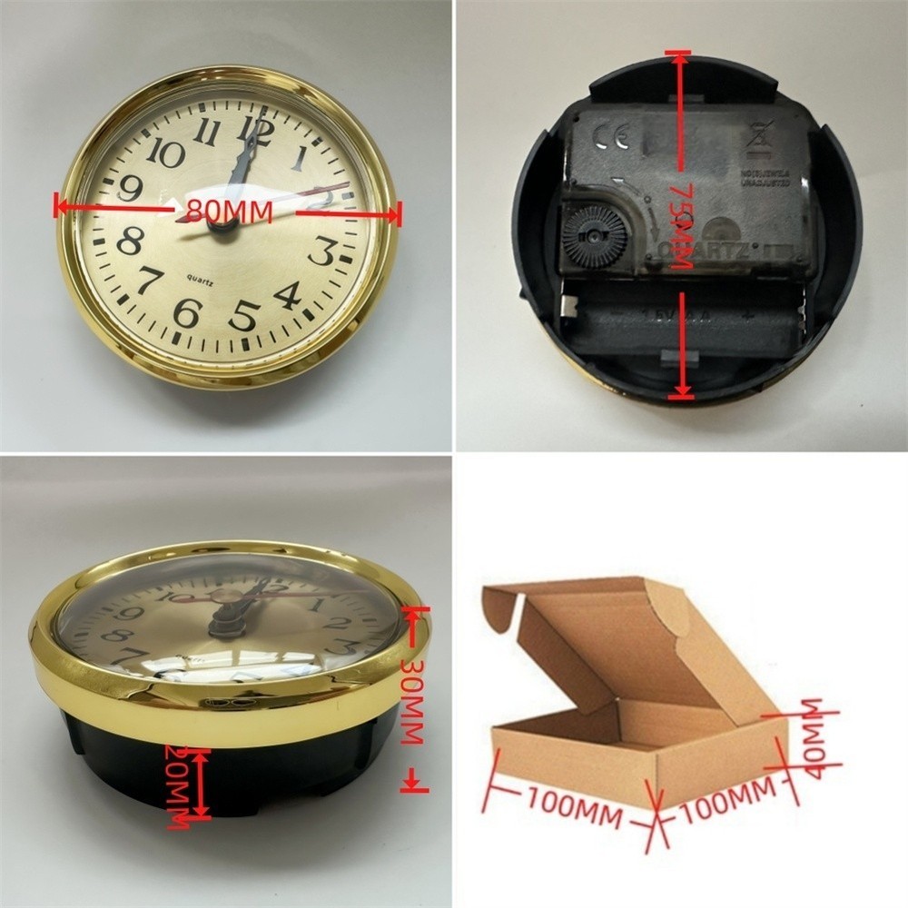 80MM Quartz Clock Insert with Readable Arabic Numerals for Easy Timekeeping