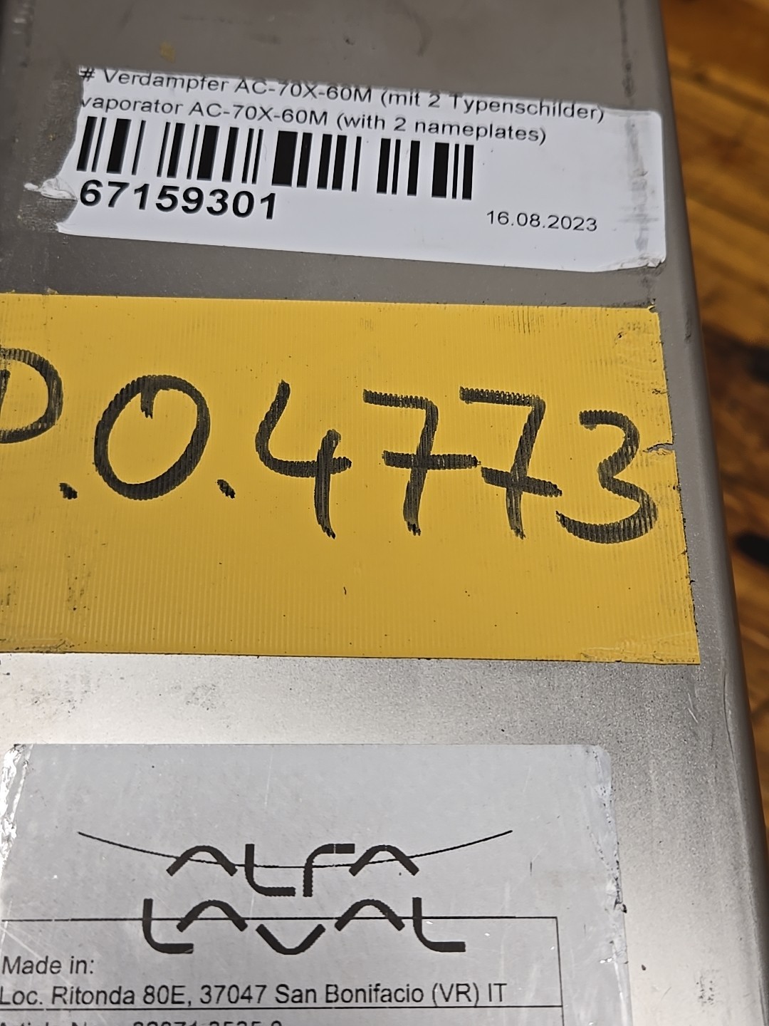 * Alfa Laval AC-70X-60M-G Brazed Plate Heat Exchanger NEW