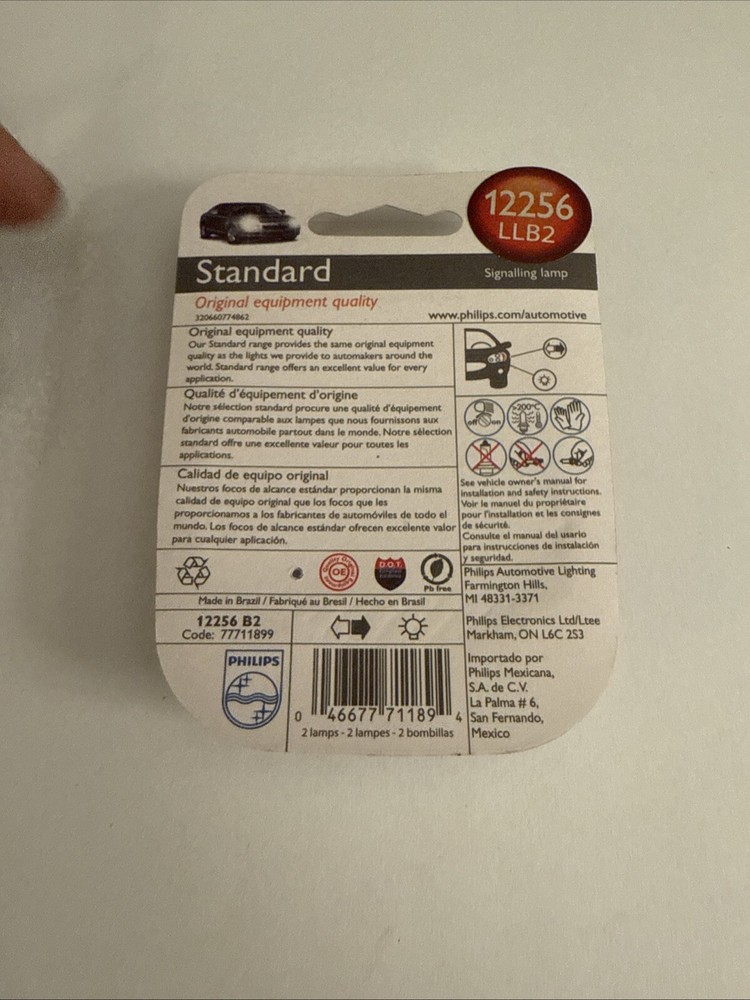 Philips 12256 LongerLife Miniature Bulb, 2 Pack