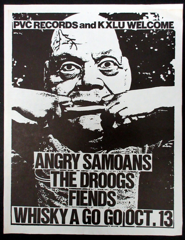 ANGRY SAMOANS Whisky A Go Go HOLLYWOOD 1984 PUNK Concert FLYER Droogs FIENDS