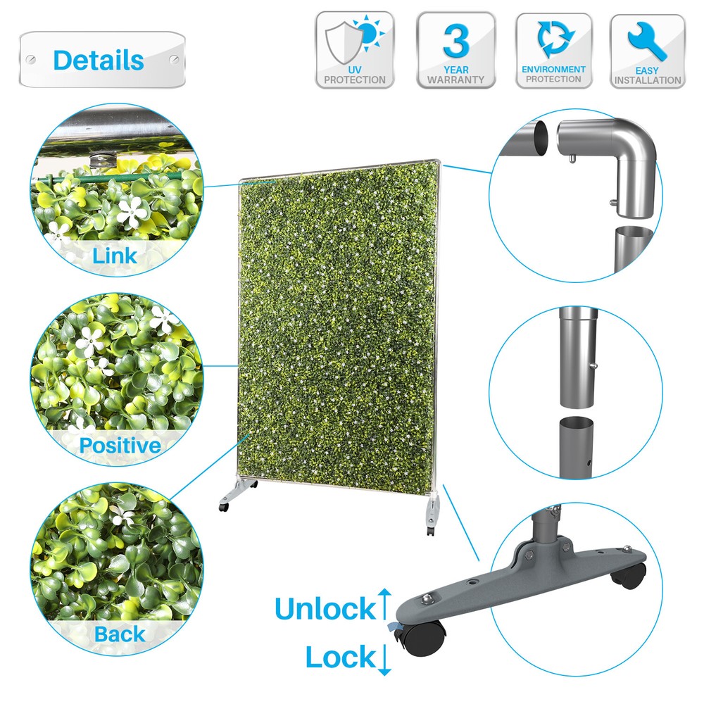 Mobile Hedge Room Divider Boxwood Panel Privacy Screen Divider Multi-purpose