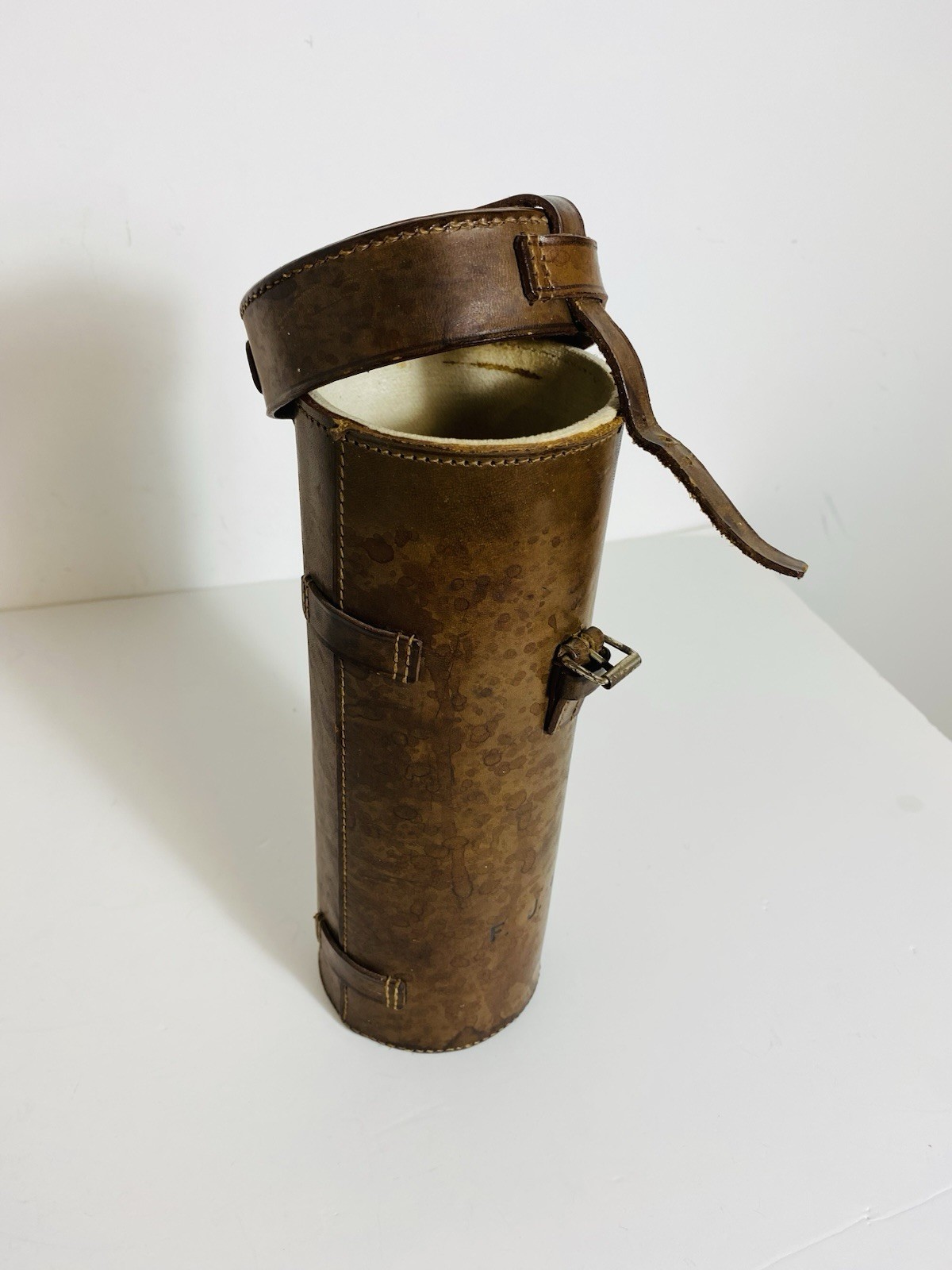 Antique leather scroll case / document tube W & J Milne Edinburgh