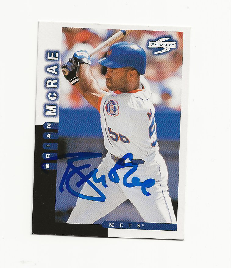 BRIAN    MCRAE     METS      AUTOGRAPHED    CARD