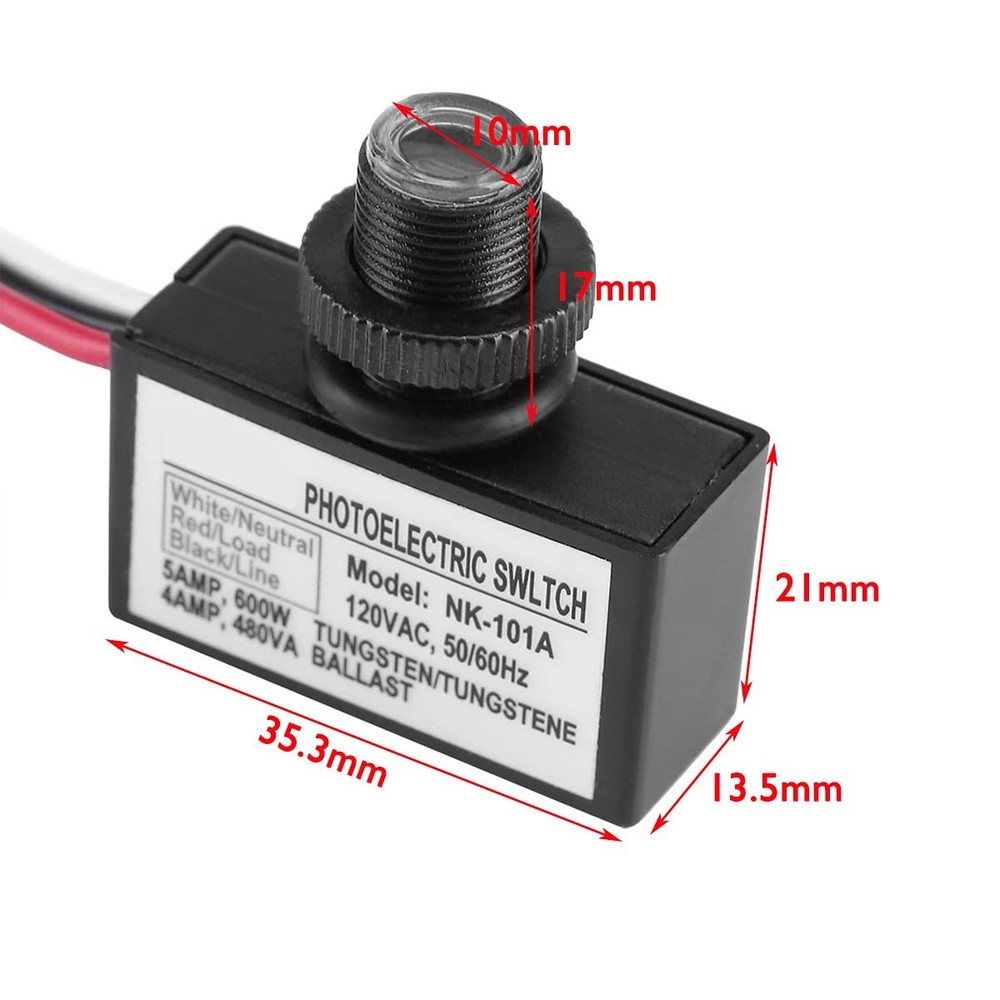 2 Pack Light Control Button Switch,2 Pack Photoelectric Switch,120V AC Outdoo...