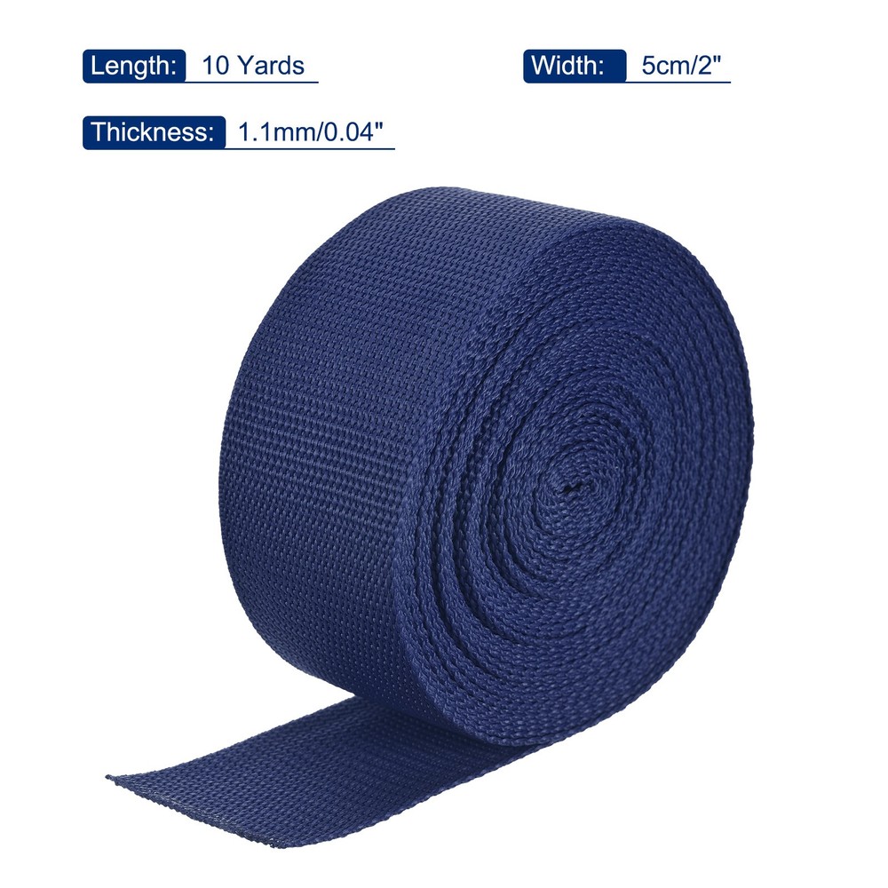Lightweight Polypropylene Webbing Strap 5cm 10 Yard Navy Blue