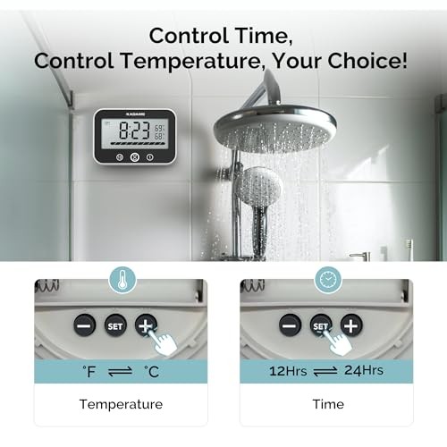 Shower Timer Clock Waterproof Bathroom Timer – Digital Wall Clock with