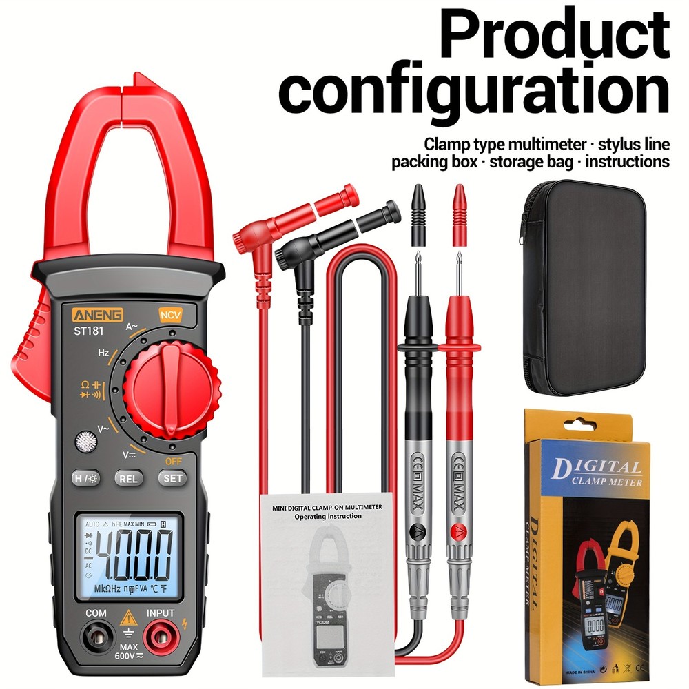 4000 Count Clamp Multimeter Kit with NVC Detection AC/DC Testing for Voltage