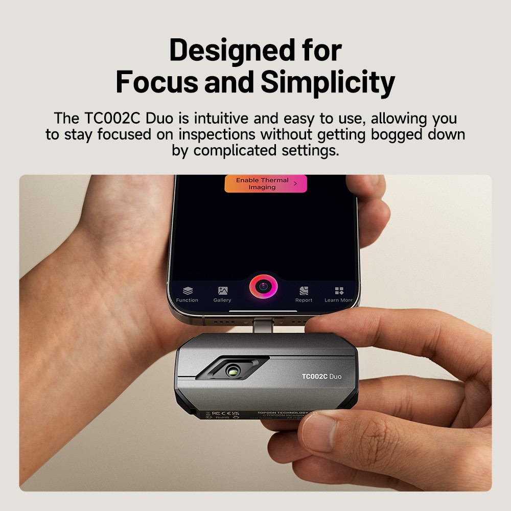 TOPDON TC002C Duo Thermal Camera Compatible With Any USB-C Android, iPhone, iPad