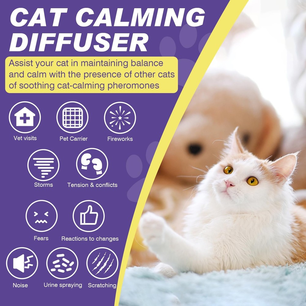 Cat Calming Diffuser Refills, 8 Pack Pheromones for Cats Refill Long-Lasting ...