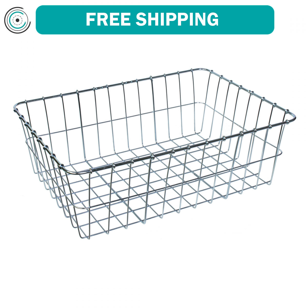 Wald Products No Hardware Basket Silver Steel 15x10x5`