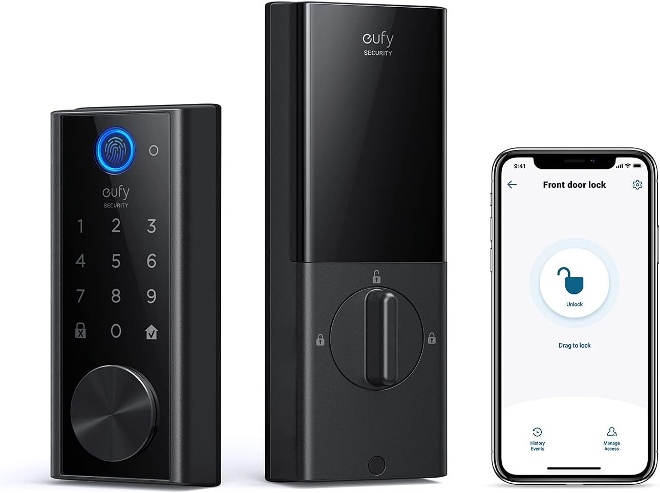 eufy Security Smart Lock Touch& Wi-Fi w/ Wireless Video Doorbell 2K Camera+Chime