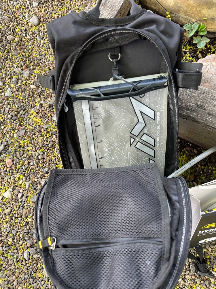 Klim 3L hydration backpack w/ extra 3L reservoir