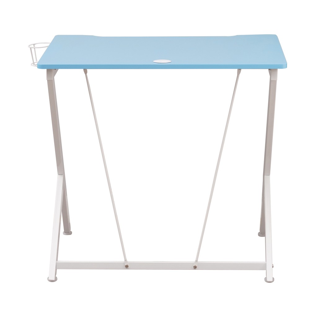 Blue Laminate Computer Desk - Scratch-Resistant - Adjustable Accessory Mounts