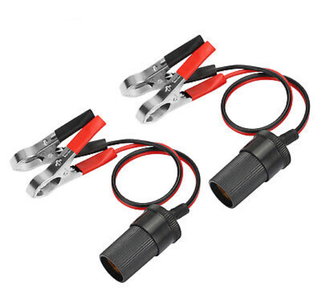 12V Car Battery Alligator Clamp Cable Clip Lot Cigarette Lighter Adapter Socket