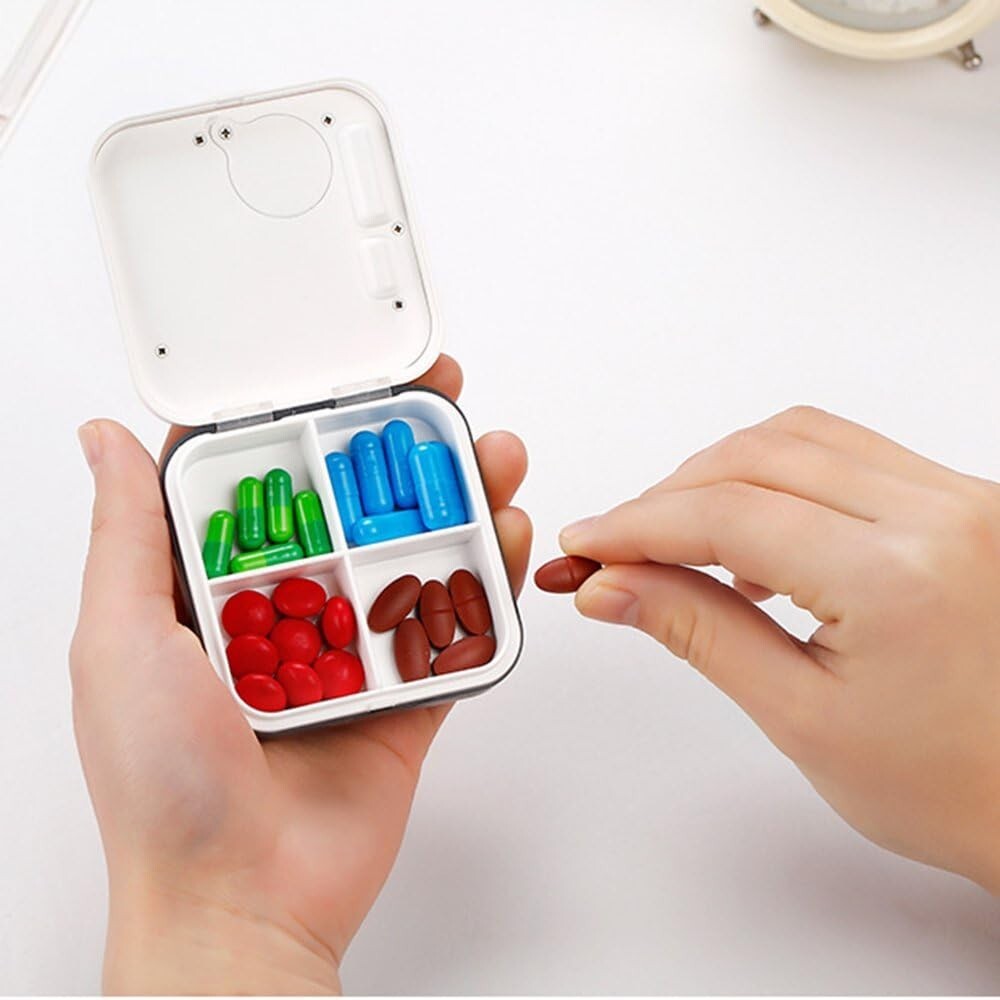 Independent pill storage box timer alarm clock reminder medicine (Blue)