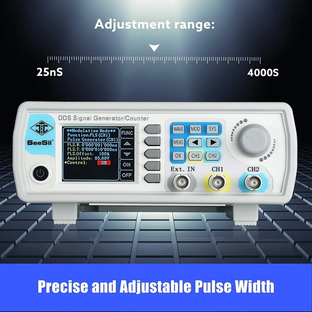 2-Channel Function Arbitrary Waveform 60MHz Signal Generator Frequency Counter