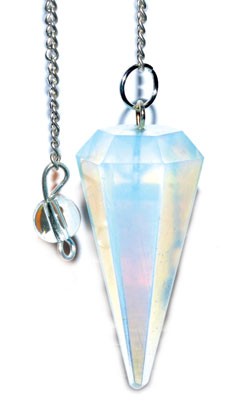 6-Sided Opalite Pendulum - Iridescent High Frequency Astral Dowsing Tool