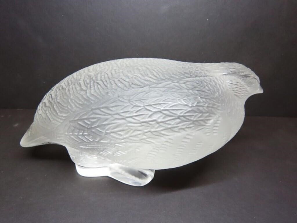 Lalique Crystal Perdrix 3" T, 3" W, 6" L