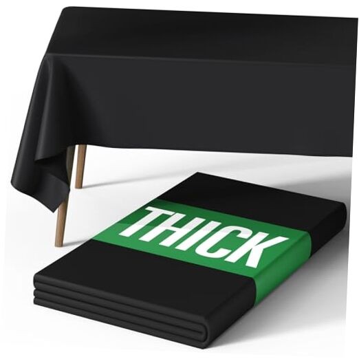 Rectangle Table Cloth 60" x 84" – Durable Polyester 84" x 60" - 1 Pack Black