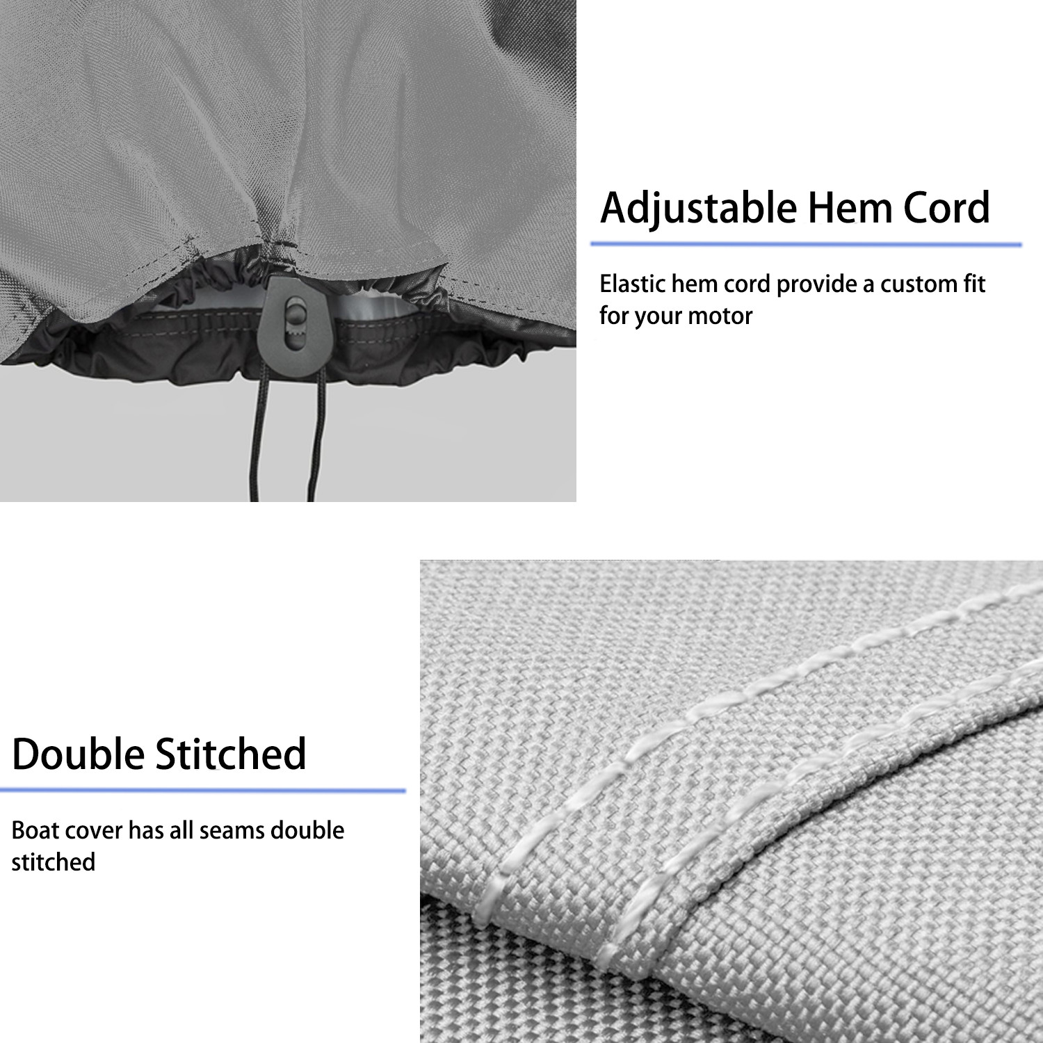 600D Heavy Duty Waterproof Outboard Motor Cover,Boat Engine Hood For 225-300 HP